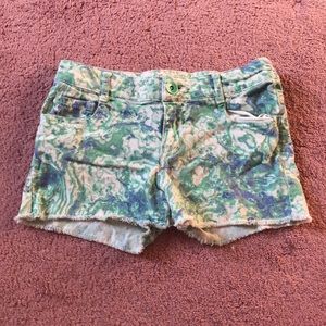 Blue/Green Tie Dye shorts